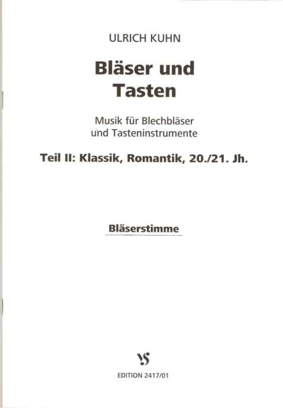 Bläserstimme - Bläser und Tasten Heft 2